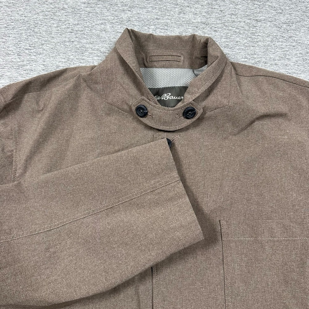 Eddie Bauer Travex Blazer Jacket Mens 50 Tall Brown Travel Nylon Stretch Pockets